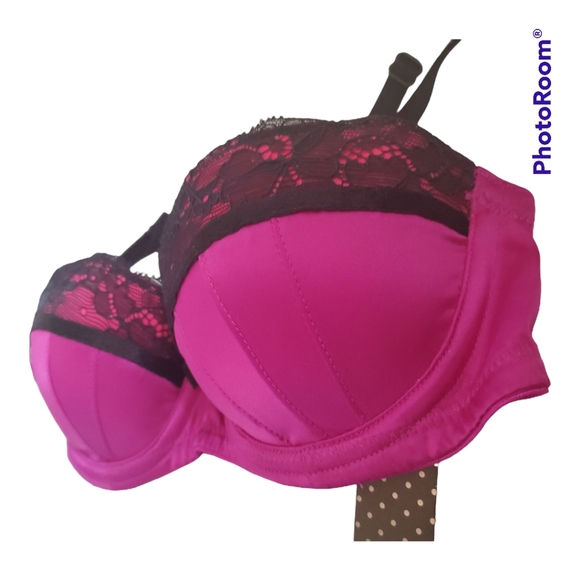LA SENZA Fuschia Magenta Demi Push Up Bra - Size XS, 32A - Picture 2 of 4